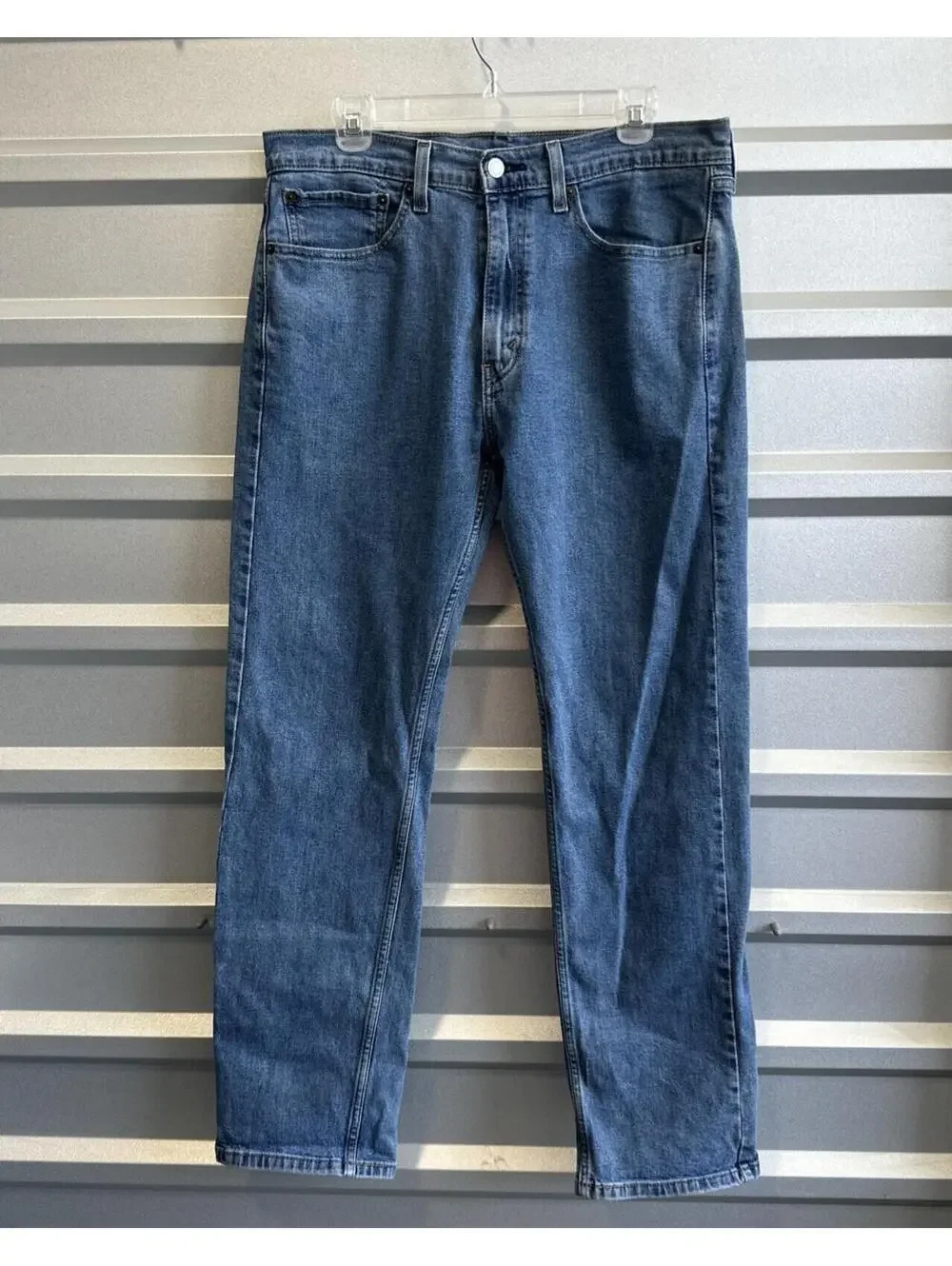 Levis 505 Jeans Mens 34x32 Dark Wash Straight Leg Stretch Denim Classic Pants
